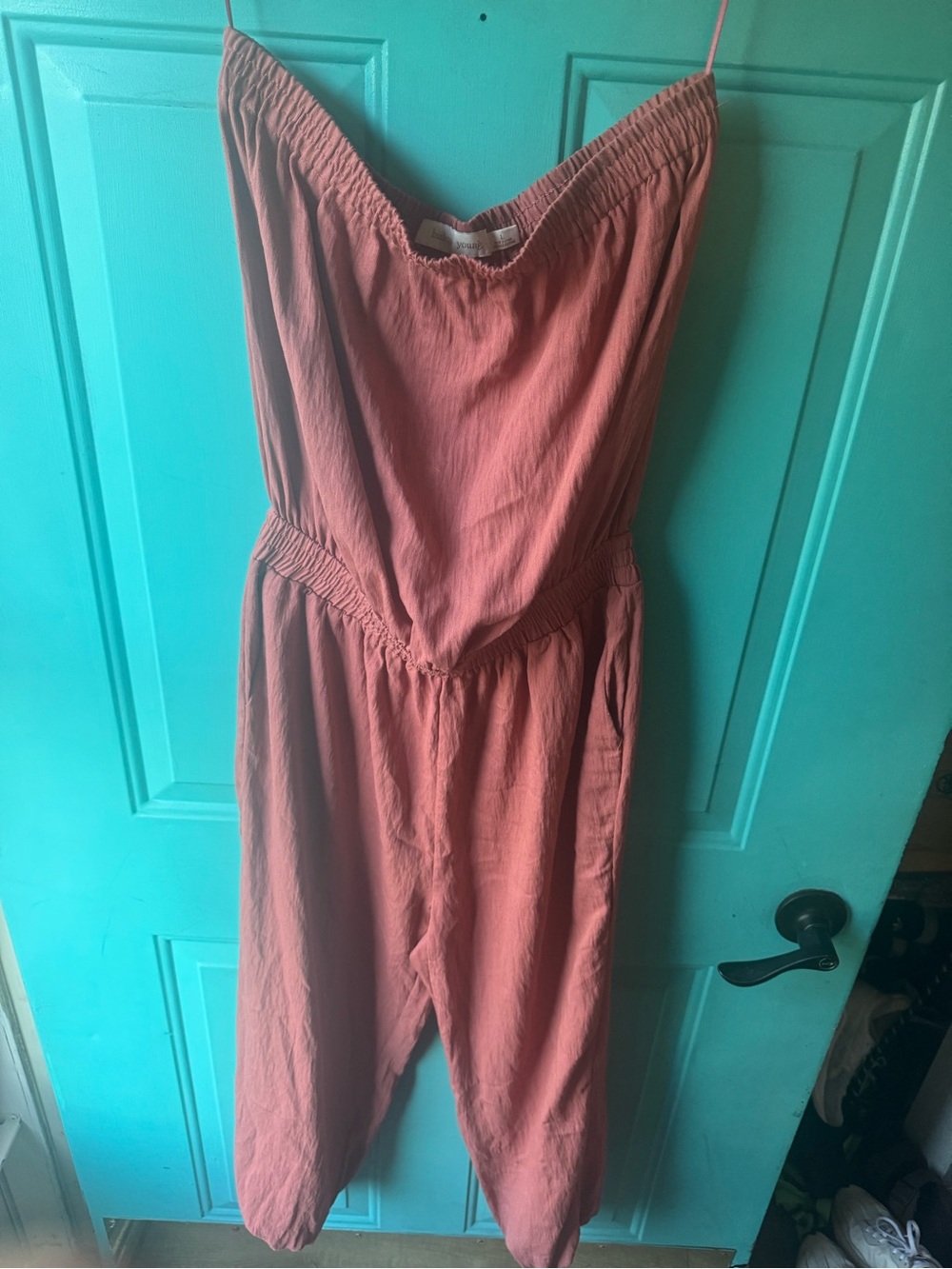 Bishop Young Women's Strapless Jumpsuit - Rust Pink